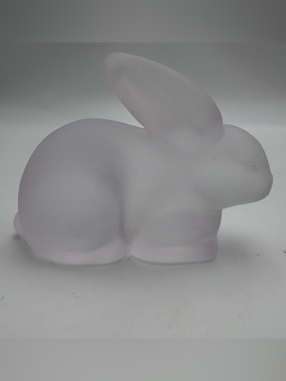 Vintage Frosted Satin Glass Bunny Figurine - White